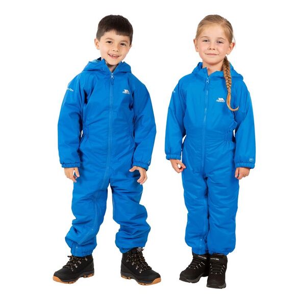 Trespass Little Kids Unisex Dripdrop Padded Waterproof Rain Suit / Cobalt - Picture 3 of 5